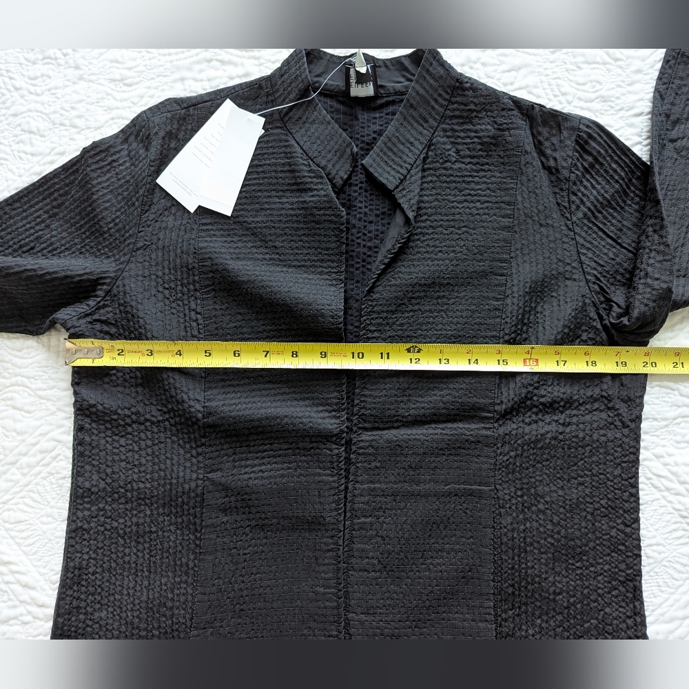 Eileen Fisher Black Quilted Silk Habutai - Picture 9 of 11